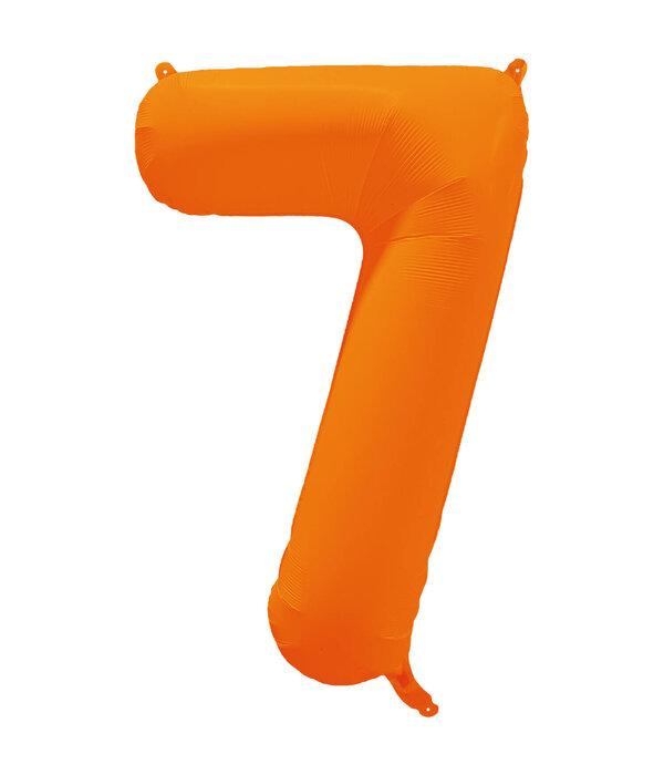 Folieballon Cijfer 7 Neon Oranje (86cm)