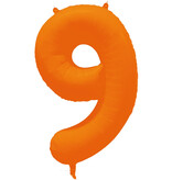 Folieballon Cijfer 9 Neon Oranje (86cm)