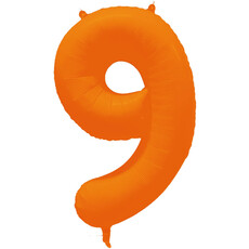 Folieballon Cijfer 9 Neon Oranje (86cm)