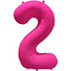Folieballon Cijfer 2 Neon Roze (86cm)