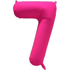 Folieballon Cijfer 7 Neon Roze (86cm)