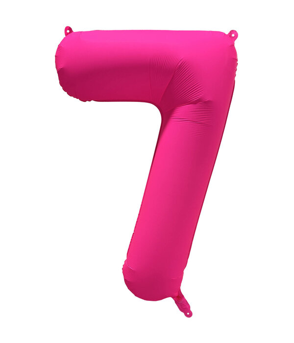 Folieballon Cijfer 7 Neon Roze (86cm)