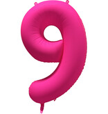 Folieballon Cijfer 9 Neon Roze (86cm)