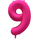 Folieballon Cijfer 9 Neon Roze (86cm)