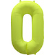 Folieballon Cijfer 0 Neon Geel (86cm)