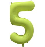 Folieballon Cijfer 5 Neon Geel (86cm)