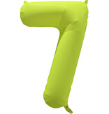 Folieballon Cijfer 7 Neon Geel (86cm)