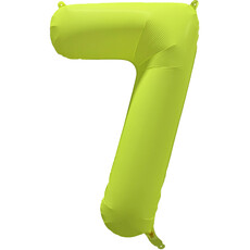 Folieballon Cijfer 7 Neon Geel (86cm)