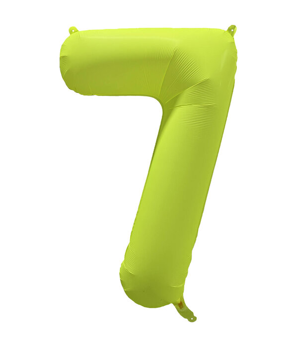 Folieballon Cijfer 7 Neon Geel (86cm)