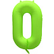 Folieballon Cijfer 0 Neon Groen (86cm)