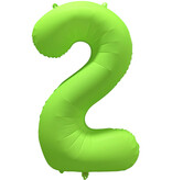 Folieballon Cijfer 2 Neon Groen (86cm)