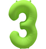 Folieballon Cijfer 3 Neon Groen (86cm)