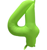 Folieballon Cijfer 4 Neon Groen (86cm)
