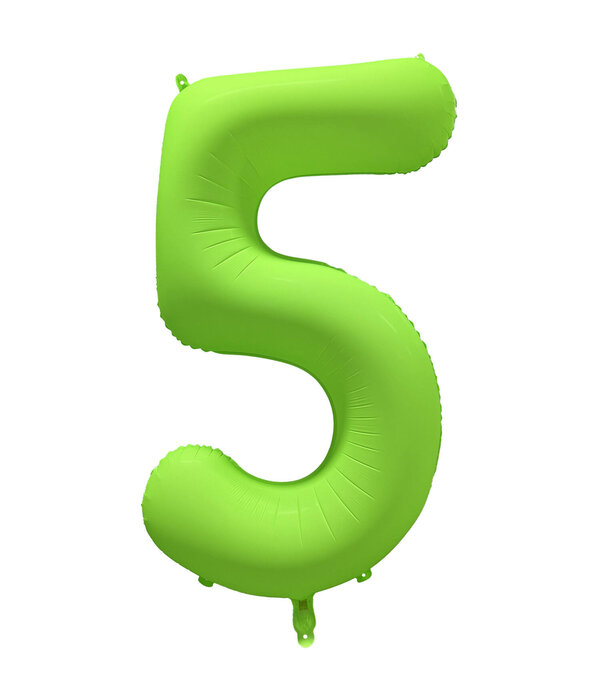 Folieballon Cijfer 5 Neon Groen (86cm)