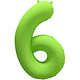 Folieballon Cijfer 6 Neon Groen (86cm)
