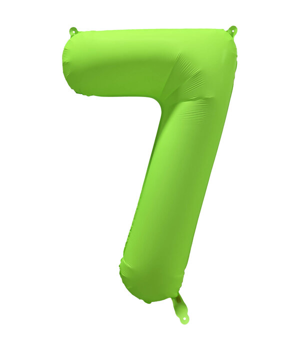 Folieballon Cijfer 7 Neon Groen (86cm)