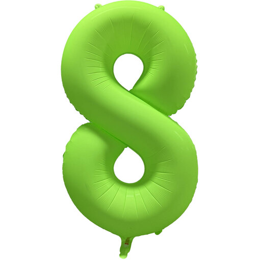 Folieballon Cijfer 8 Neon Groen (86cm)