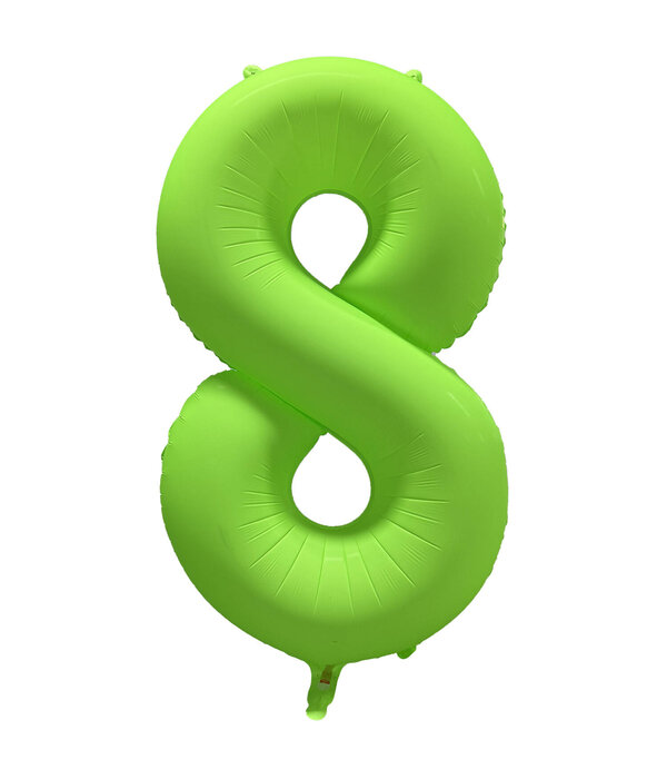 Folieballon Cijfer 8 Neon Groen (86cm)