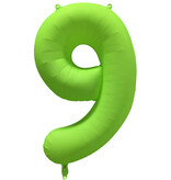 Folieballon Cijfer 9 Neon Groen (86cm)