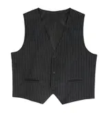 Gilet Pinstripe Zwart Heren
