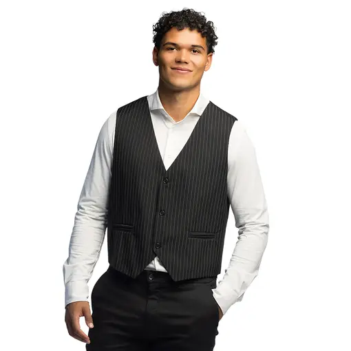 Gilet Pinstripe Zwart Heren