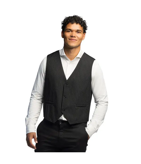 Gilet Pinstripe Zwart Heren