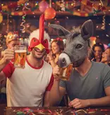 Pluchen Halfmasker Haan