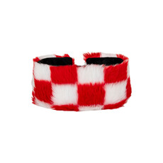 Hoofdband Bont Rood Wit geblokt