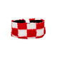 Hoofdband Bont Rood Wit geblokt