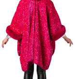 Cosy Pink Poncho Pailletten