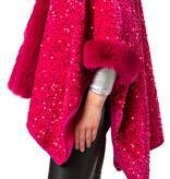 Cosy Pink Poncho Pailletten
