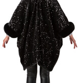 Cosy Zwarte Poncho Pailletten