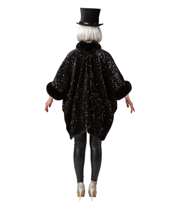 Cosy Zwarte Poncho Pailletten