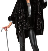 Cosy Zwarte Poncho Pailletten