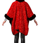 Cosy Poncho Pailletten Rood