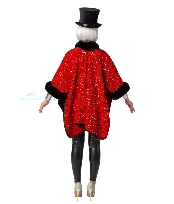 Cosy Poncho Pailletten Rood
