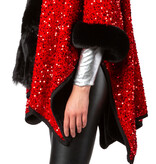Cosy Poncho Pailletten Rood