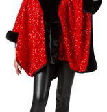 Cosy Poncho Pailletten Rood
