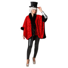 Cosy Poncho Pailletten Rood