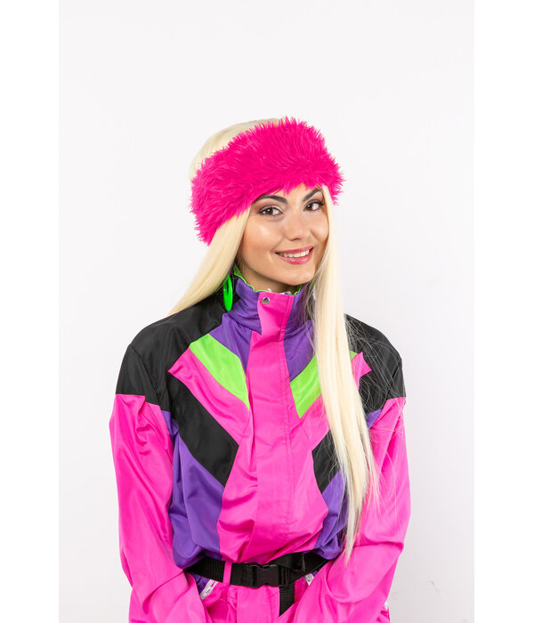 Ski Hoofdband Pluche Pink