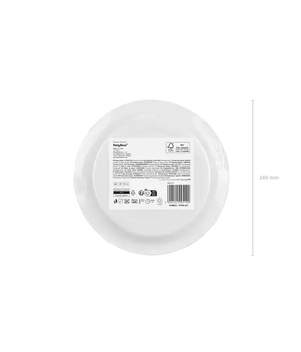 Partyborden Rood 23cm (6st)