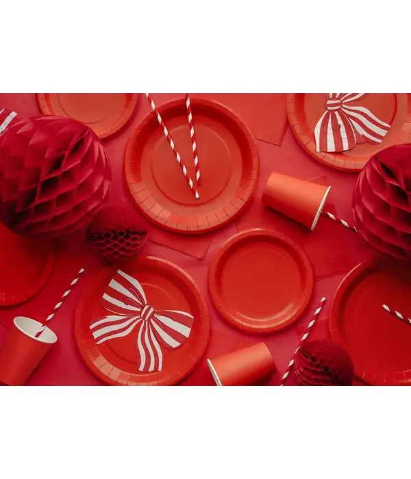 Partyborden Rood 23cm (6st)