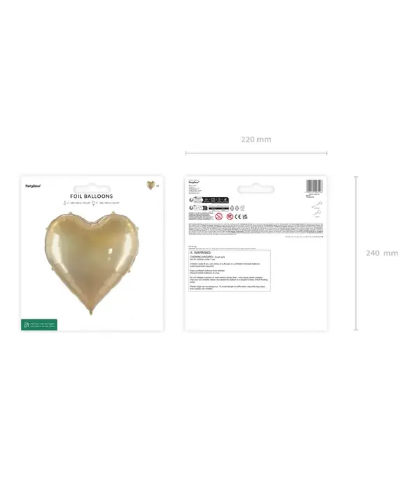 Folie Ballon Hart XXL Goud 136x129cm