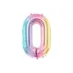 Pastel Regenboog Folieballon Cijfer 0 (86cm)
