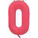 Folieballon Cijfer 0 Neon Rood (86cm)