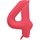 Folieballon Cijfer 4 Neon Rood (86cm)