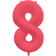 Folieballon Cijfer 8 Neon Rood (86cm)