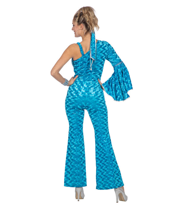 Disco Catsuit Velvet Aqua Dames