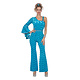 Disco Catsuit Velvet Aqua Dames