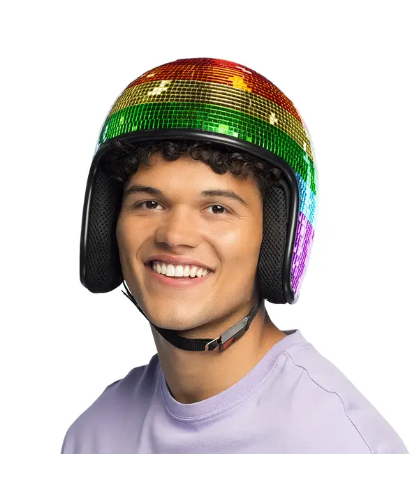 Disco Helm 80s Regenboog